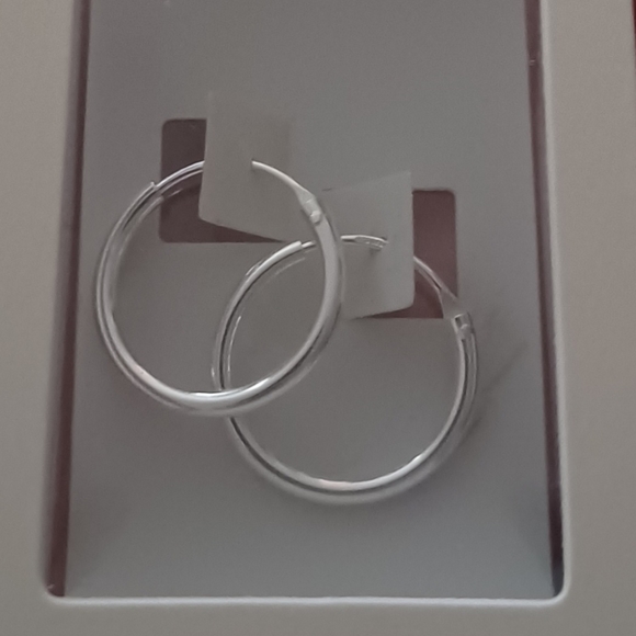 I AM STERLING SILVER BOHEMIAN 3/4 INCH ETCHED HOOP HOOPS EARRINGS NEW IN BOX - Picture 3 of 8